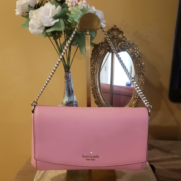 Kate Spade Pink Shoulder Bag w/ Silver Chain Strap - Picture 9 of 9
